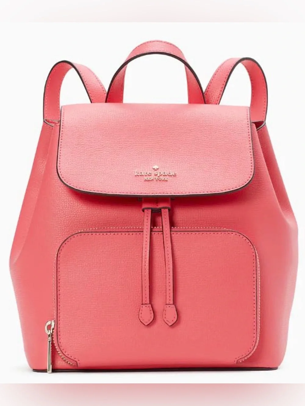 Kate Spade Kristi Medium Flap Leather Backpack in Bright Pink Peppe KA695